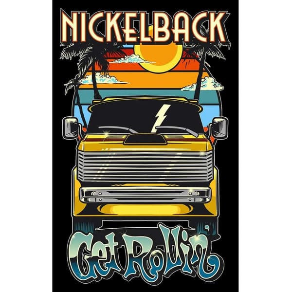 Nickelback Get Rollin´ Textilaffisch En Storlek Flerfärgad/Svart Multicoloured/Black One Size