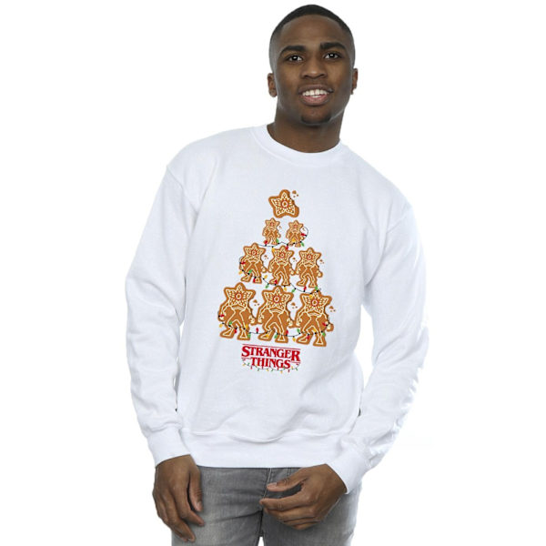 Netflix Mens Stranger Things Pepparkakströja XXL Vit White XXL