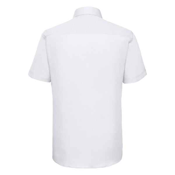 Russell Collection Herr Plain Oxford Easy-Care Kortärmad Skjorta White 16.5in