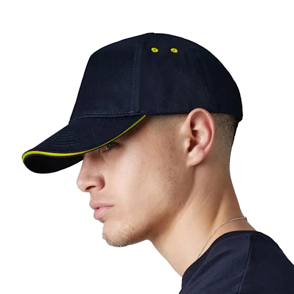 Beechfield Unisex Adult Ultimate Sandwich Peak Cap One Size Bla Black/Lime Green One Size