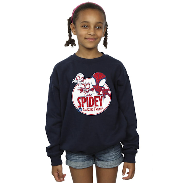 Marvel Girls Spidey And His Amazing Friends Circle Sweatshirt 7 Navy Blue 7-8 Years