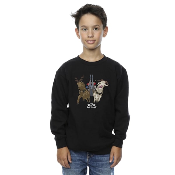 Marvel Boys Thor Love And Thunder Viking Ship Sweatshirt 5-6 år Black 5-6 Years