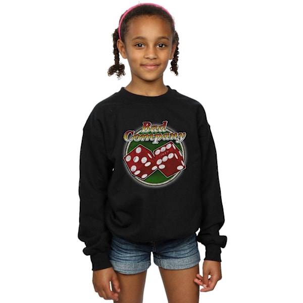 Bad Company Girls Straight Shooter Dice Sweatshirt 5-6 år Blå Black 5-6 Years