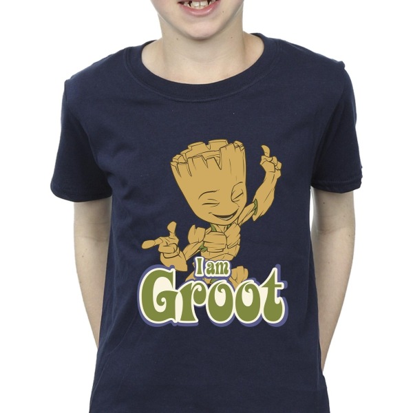 Guardians Of The Galaxy Boys Groot Dancing T-Shirt 5-6 år Na Navy Blue 5-6 Years