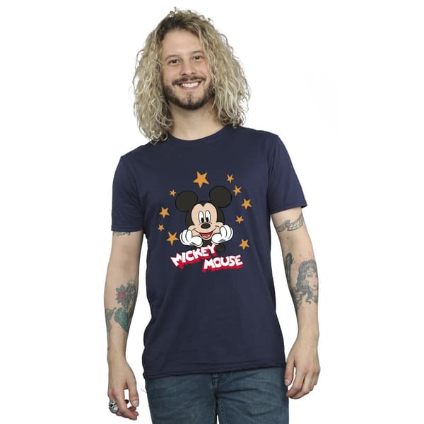 Disney Herr Mickey Mouse Stars T-shirt S Marinblå Navy Blue S