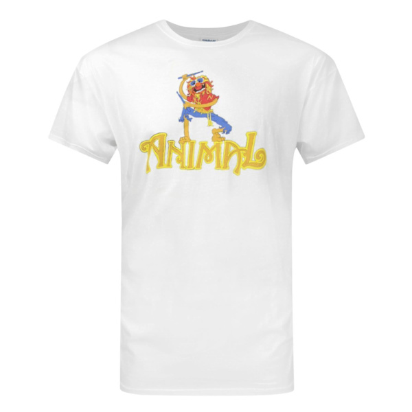 The Muppets Mens Animal Drummer T-Shirt M Vit White M