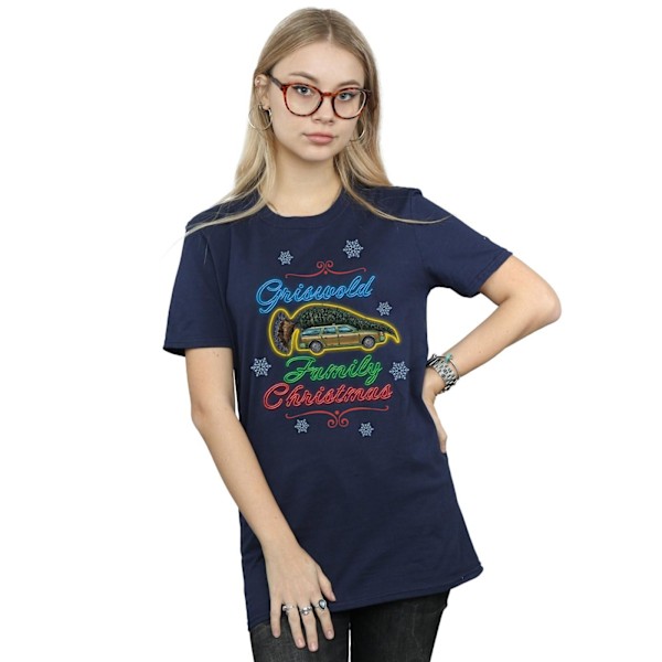 National Lampoon´s Julfest Dam/Dam Griswold Familj Jul Bomull Boyfriend T-Shirt L Marinblå. Navy Blue L