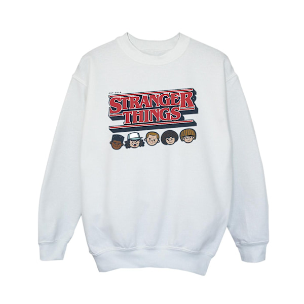 Netflix Boys Stranger Things Caricature Logo Sweatshirt 12-13 år White 12-13 Years