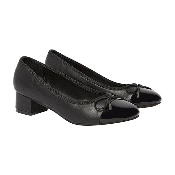 Good For The Sole Dam/Damer Talia Block Heel Ballerina Flat Black 3 UK