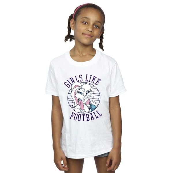 Looney Tunes Girls Lola Bunny Girls Like Football Bomull T-Shir White 12-13 Years