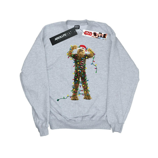 Star Wars Pojkar Chewbacca Julbelysning Sweatshirt 5-6 År Sports Grey 5-6 Years