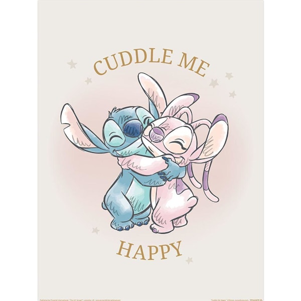 Lilo & Stitch Cuddle Me Print 40cm x 30cm Grå/Blå/Rosa Grey/Blue/Pink 40cm x 30cm