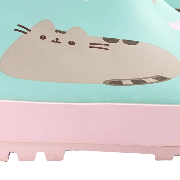 Pusheen Flickor Upprepat Tryck Gummistövlar 2 UK Pastell Mint/Rosa Pastel Mint/Pink 2 UK