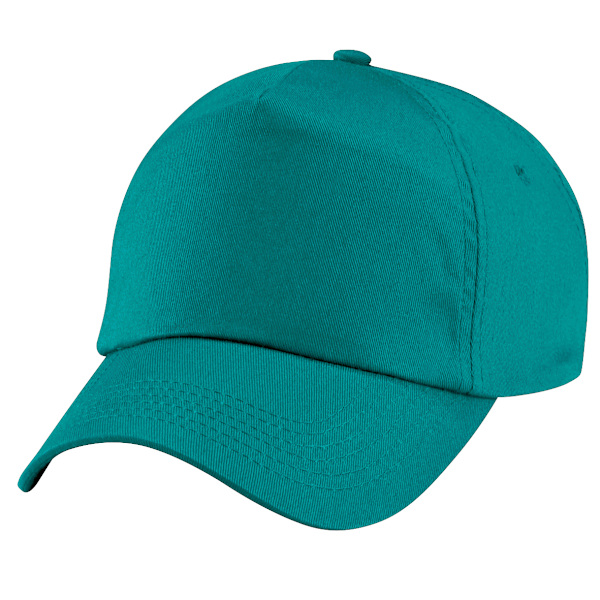 Beechfield Plain Unisex Junior Original 5 Panel Baseball Cap On Emerald One Size