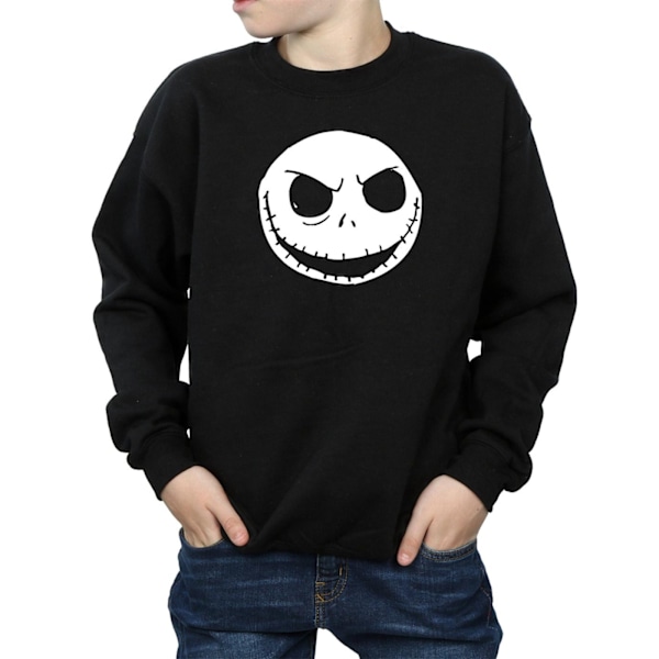 Nightmare Before Christmas Boys Jack Skellington Face Bomullströja Black 9-11 Years