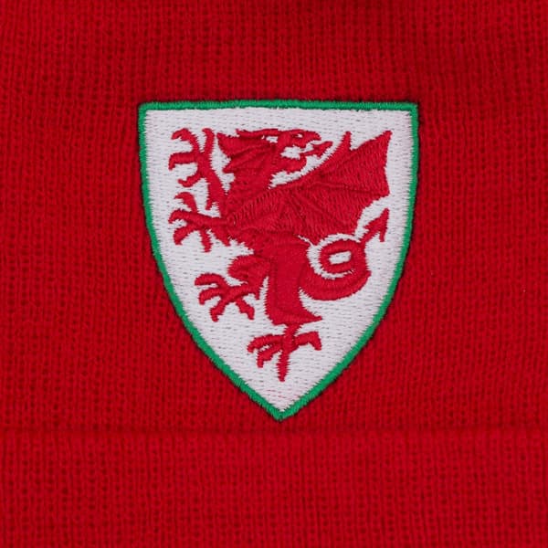 FA Wales Toppluva Stickad Mössa One Size Röd/Gul/Grön Red/Yellow/Green One Size