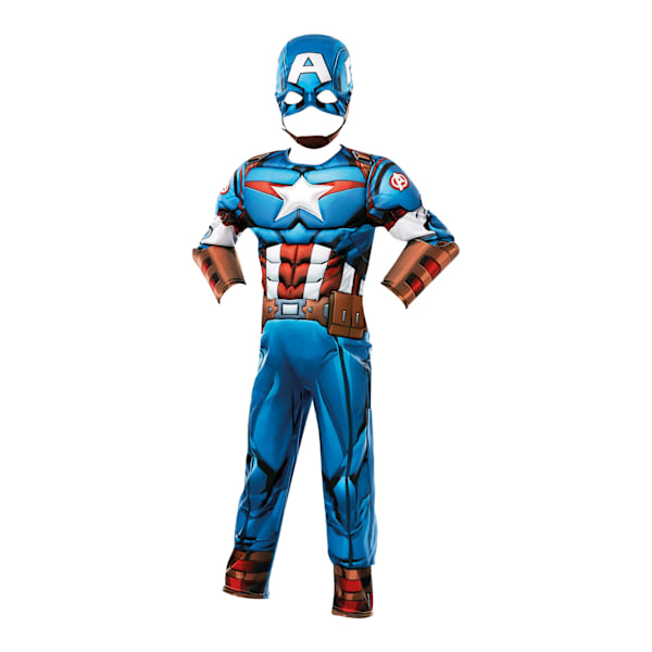 Captain America Barn/Barn Deluxe Kostym L Blå/Röd/Vit Blue/Red/White L