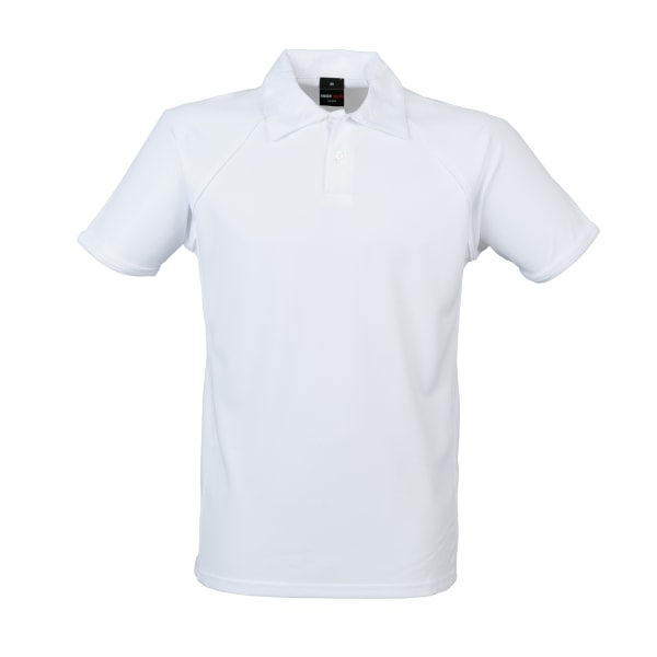 Finden & Hales Herr Piped Performance Sports Polo Shirt 2XL Vit White/White 2XL
