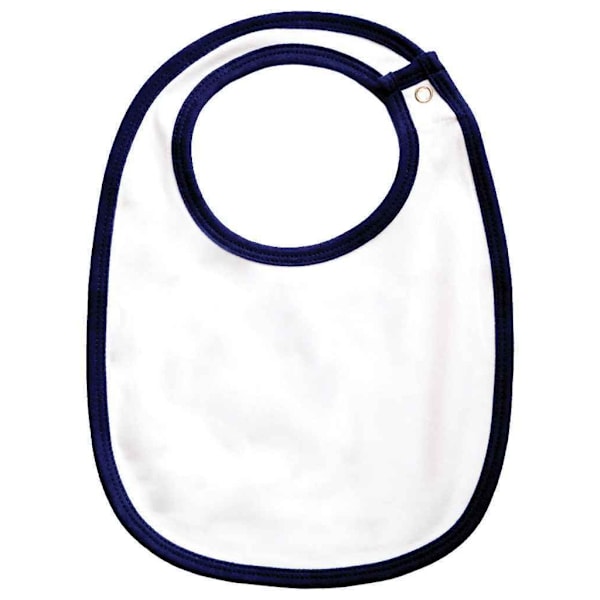 Babybugz Baby Organic Single Layer Haklapp En Storlek Vit/Marinblå White/Navy One Size