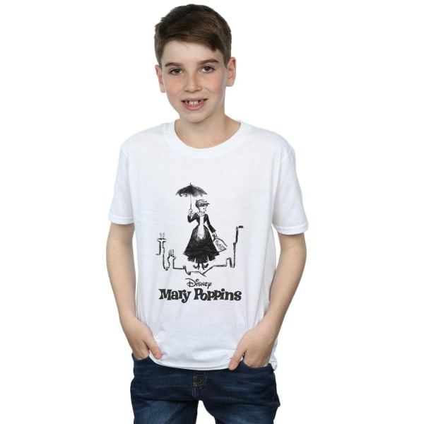 Disney Boys Mary Poppins Rooftop Landing T-shirt 9-11 år Whi White 9-11 Years