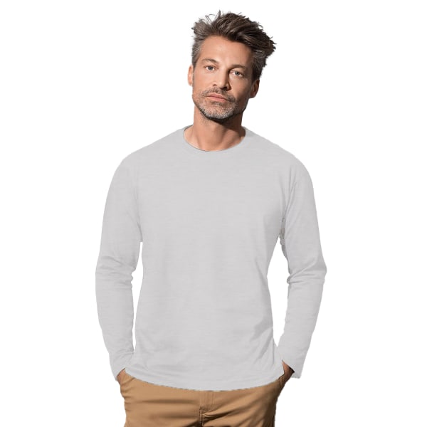Stedman Klassisk långärmad t-shirt för män L Heather Grey Heather Grey L