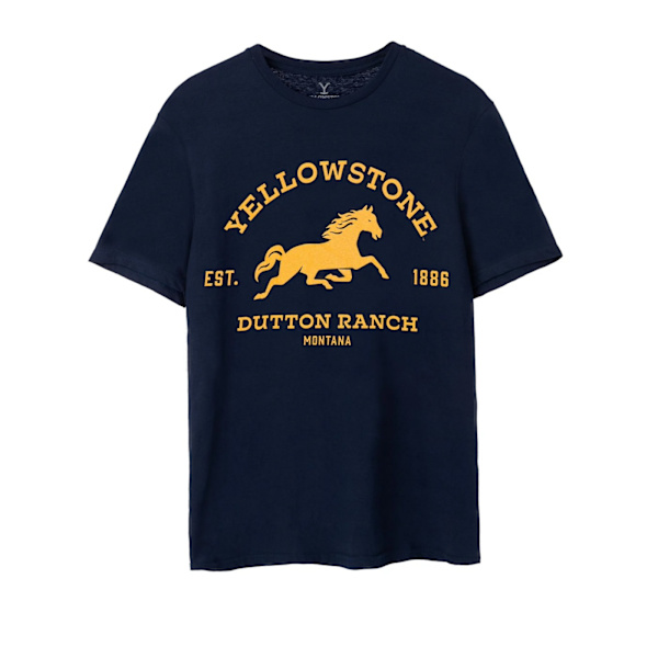 Yellowstone Mens Dutton Ranch Logo Kortärmad T-shirt XL Nav Navy XL