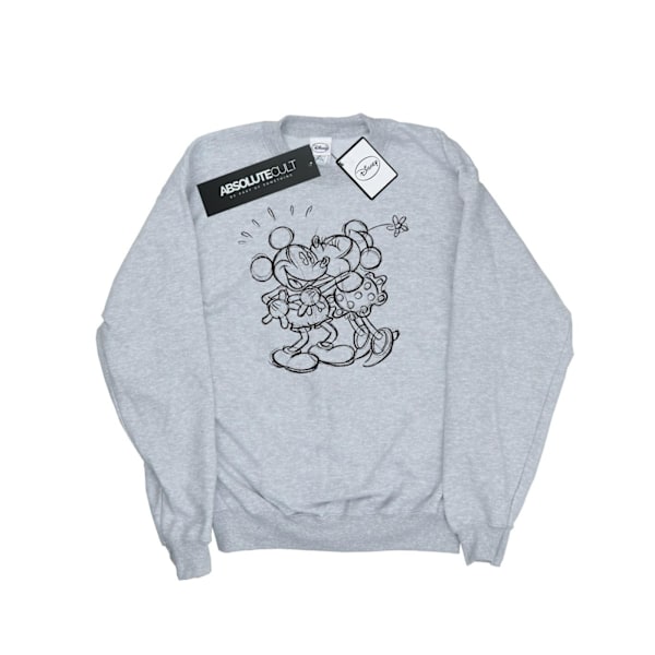 Disney Herr Mickey Och Minnie Mus Kyss Skiss Sweatshirt S Sp Sports Grey S