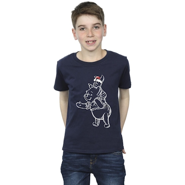 Disney Boys Winnie The Pooh Piglet Jul T-Shirt 5-6 År Navy Blue 5-6 Years