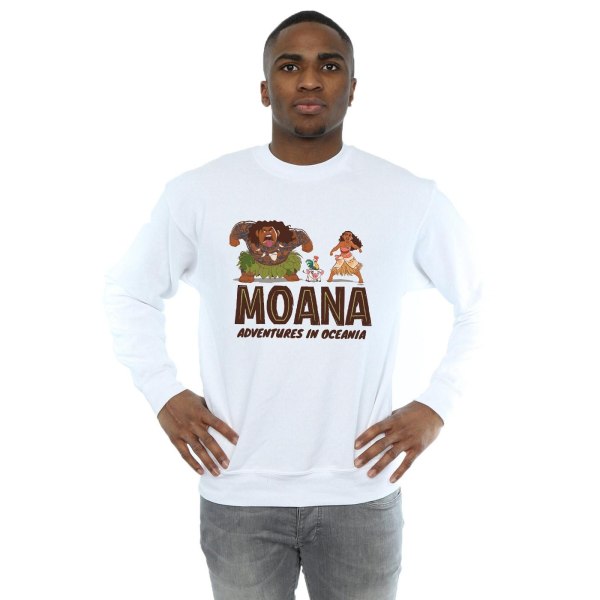 Disney Mens Moana Adventures in Oceania Sweatshirt XL Vit White XL