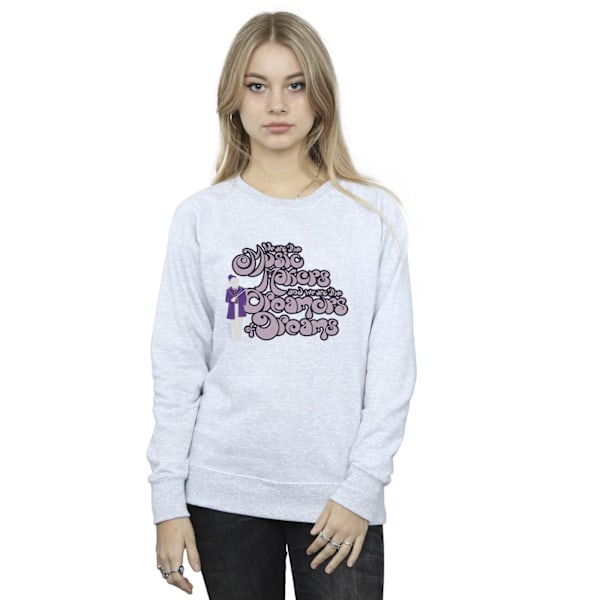 Willy Wonka Dam/Damer Drömmare Text Sweatshirt M Sports Grå Sports Grey M