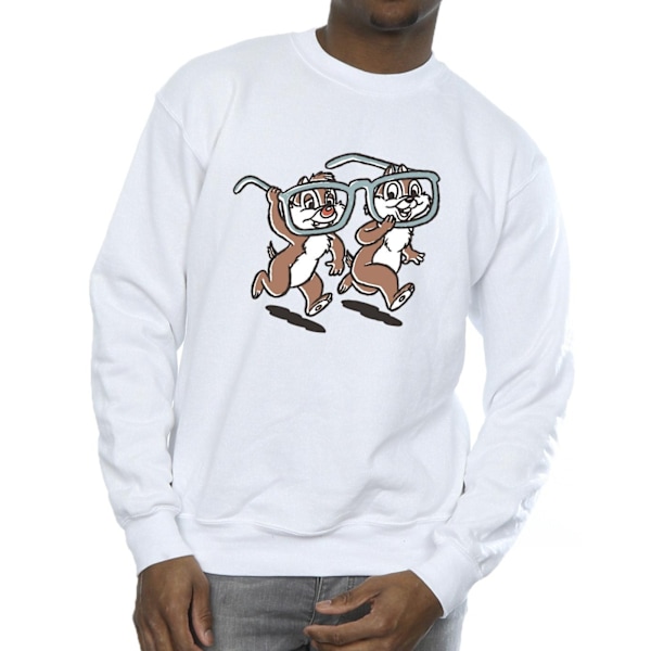 Disney Mens Chip ´n Dale Glasögon Sweatshirt XXL Vit White XXL