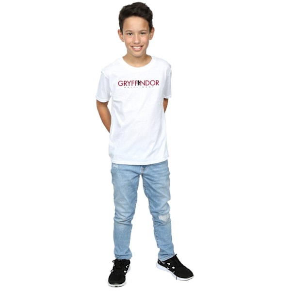 Harry Potter Boys Gryffindor Text T-Shirt 7-8 år Vit White 7-8 Years