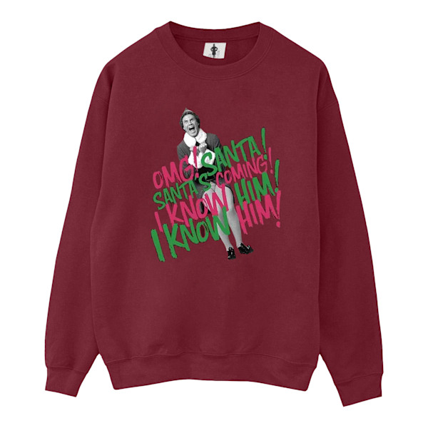 Elf Mens Santa´s Coming Sweatshirt L Burgundy Burgundy L