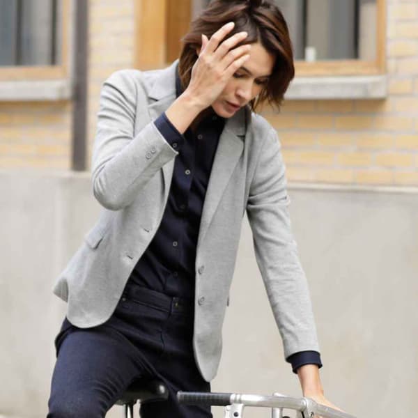 NEOBLU Dam/Kvinnor Marcel Marl Pique Blazer 32 Grå Grey 32