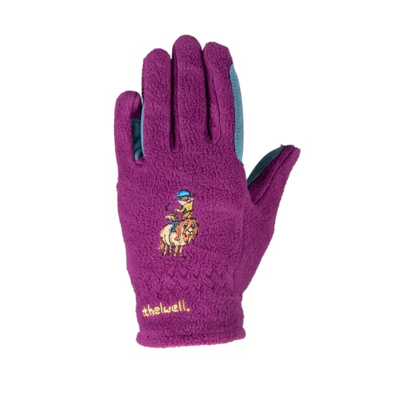 Hy Childrens/Kids Thelwell Collection Fleeceponnyridhandskar Imperial Purple/Pacific Blue M