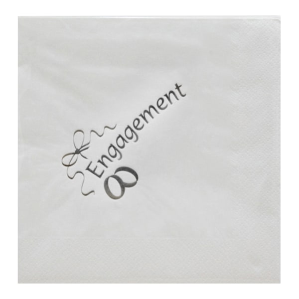 NPK Engagement Design Folietryckta Servetter (Förpackning om 15) En Storlek Silver One Size