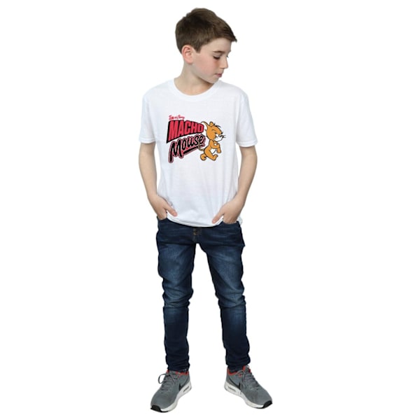 Tom And Jerry Boys Macho Mouse T-Shirt 7-8 År Vit White 7-8 Years