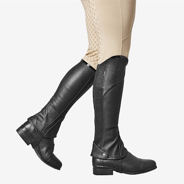 Dublin Unisex Halvchaps för Vuxna, Storlek Large, Svart/Patent P Black/Patent Piping Adults Large