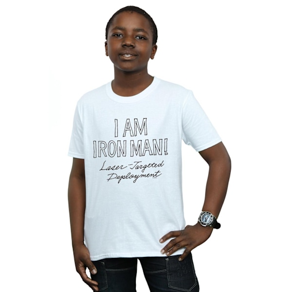 Marvel Pojkar Jag Är Iron Man T-Shirt 7-8 År Vit White 7-8 Years