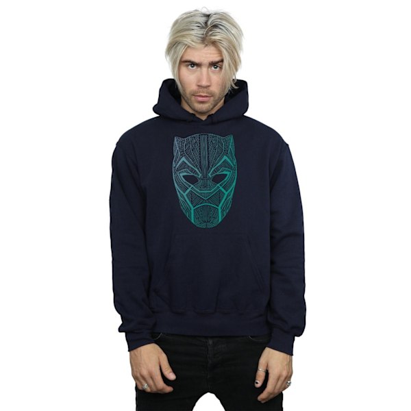 Marvel Herr Svart Panther Tribal Mask Hoodie M Marinblå Navy Blue M