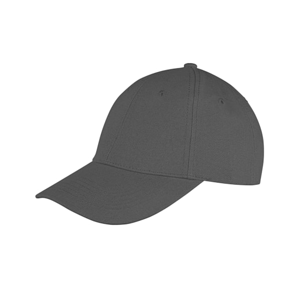 Result Headwear Memphis 6 Panel Borstad Bomull Låg Profil Bas Charcoal One Size
