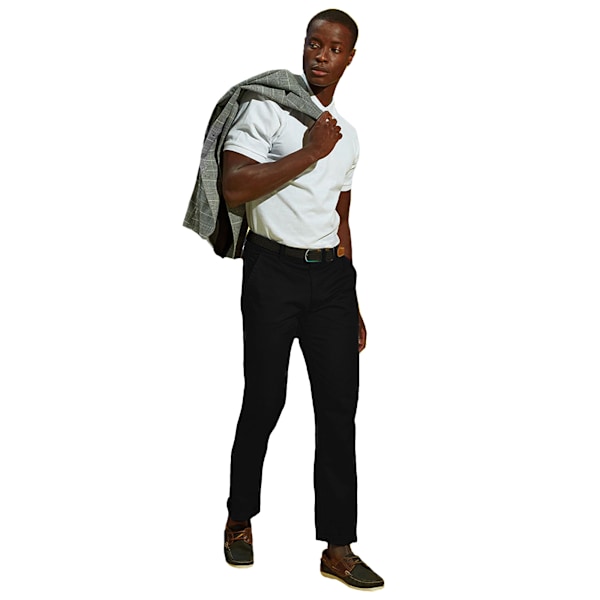 Asquith & Fox Herrkläder Klassiska Casual Chinos/Byxor 4XLR Svart Black 4XLR