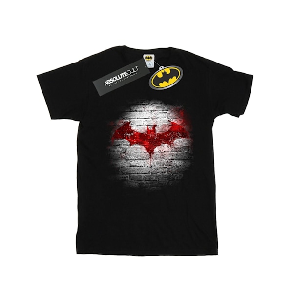 DC Comics Dam/Kvinnor Batman Logo Vägg Bomull Boyfriend T-Shi Black 3XL