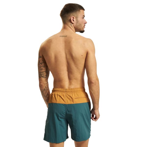 Urban Classics Herr Block Badshorts 4XL Teal/Kaffe Teal/Coffee 4XL