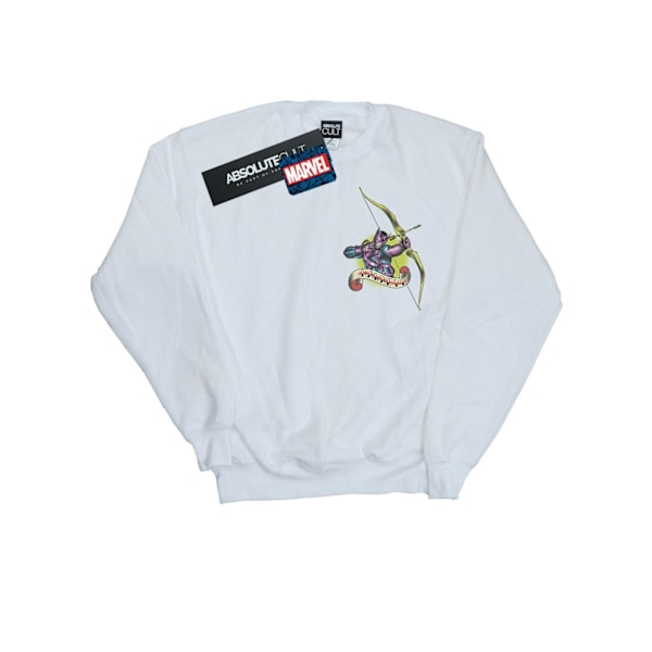 Marvel Herr Hawkeye Tatuering Brösttryck Sweatshirt 4XL Vit White 4XL