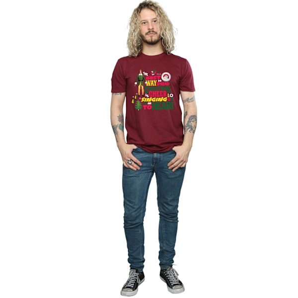 Elf Herr Julglädje T-shirt L Bourgogne Burgundy L
