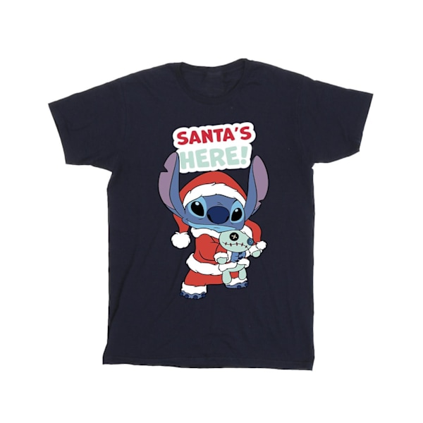 Disney Lilo & Stitch Santa´s Here T-shirt L Marinblå Navy Blue L