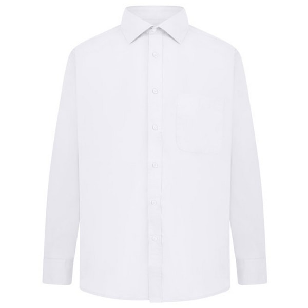 Absolute Apparel Herr Långärmad Klassisk Poplin Skjorta M Vit White M