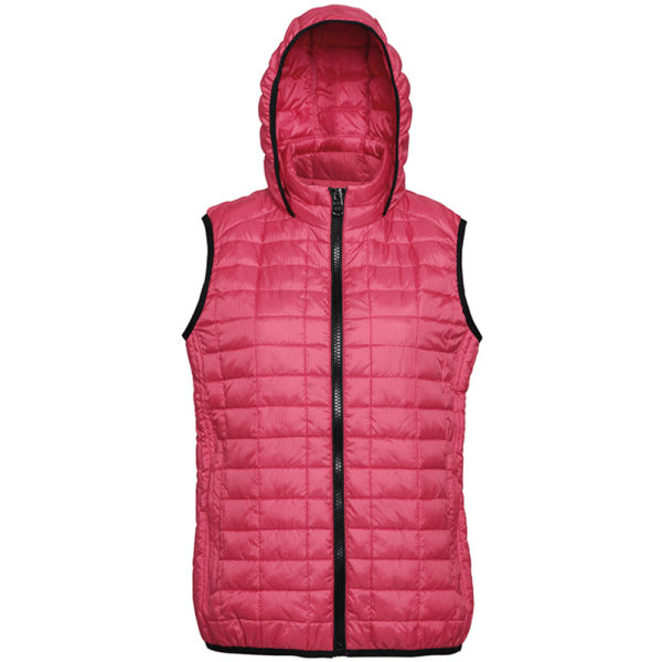 2786 Honeycomb Zip Up Huva Gilet/Bodywarmer för damer/damer XS Red XS