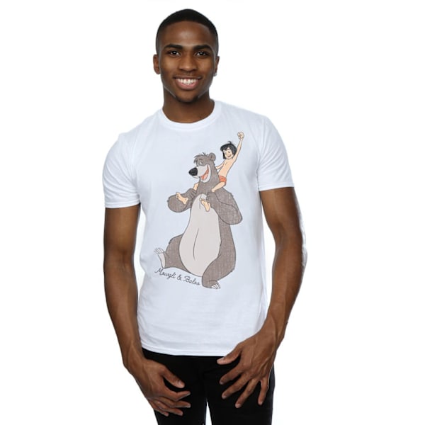 Disney Herr The Jungle Book Classic Mowgli Och Baloo T-Shirt 3X White 3XL